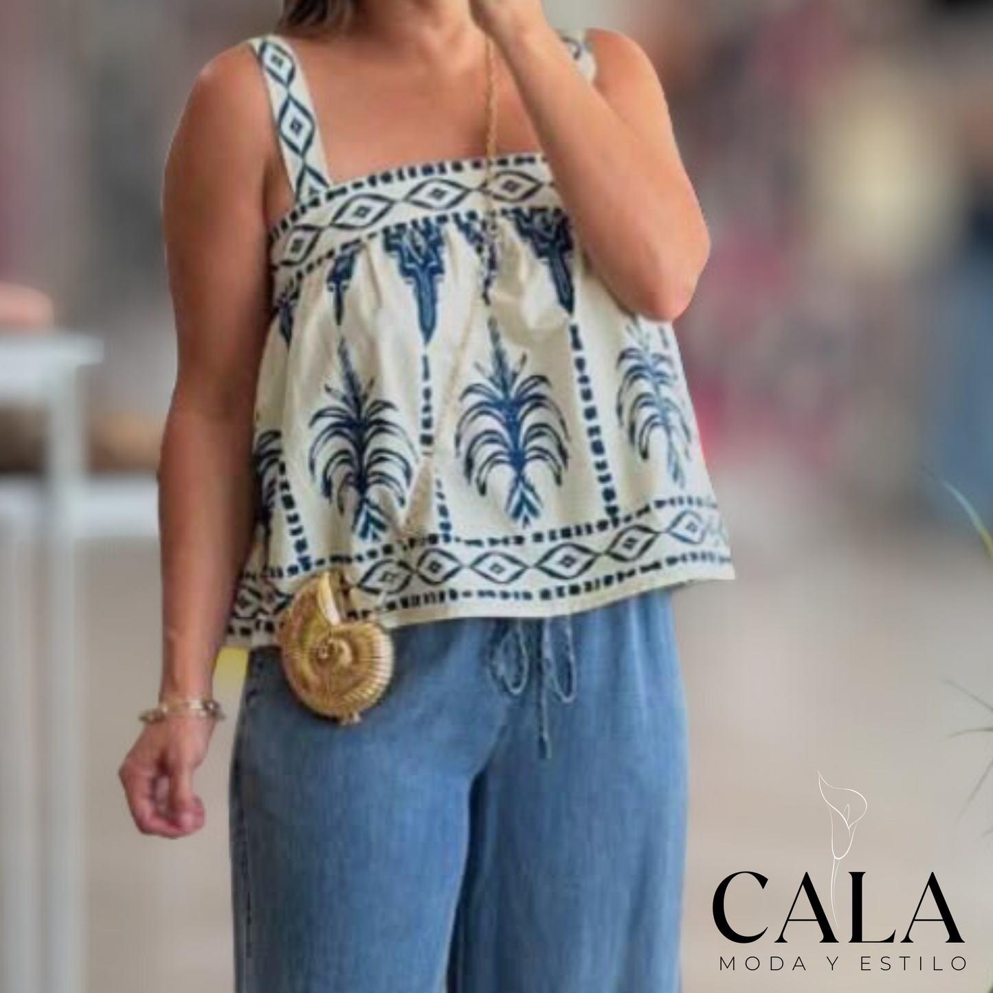 Tropical Print Top