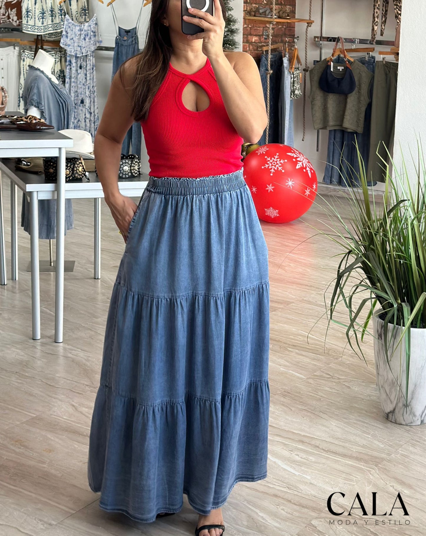 Denim Maxi Skirt