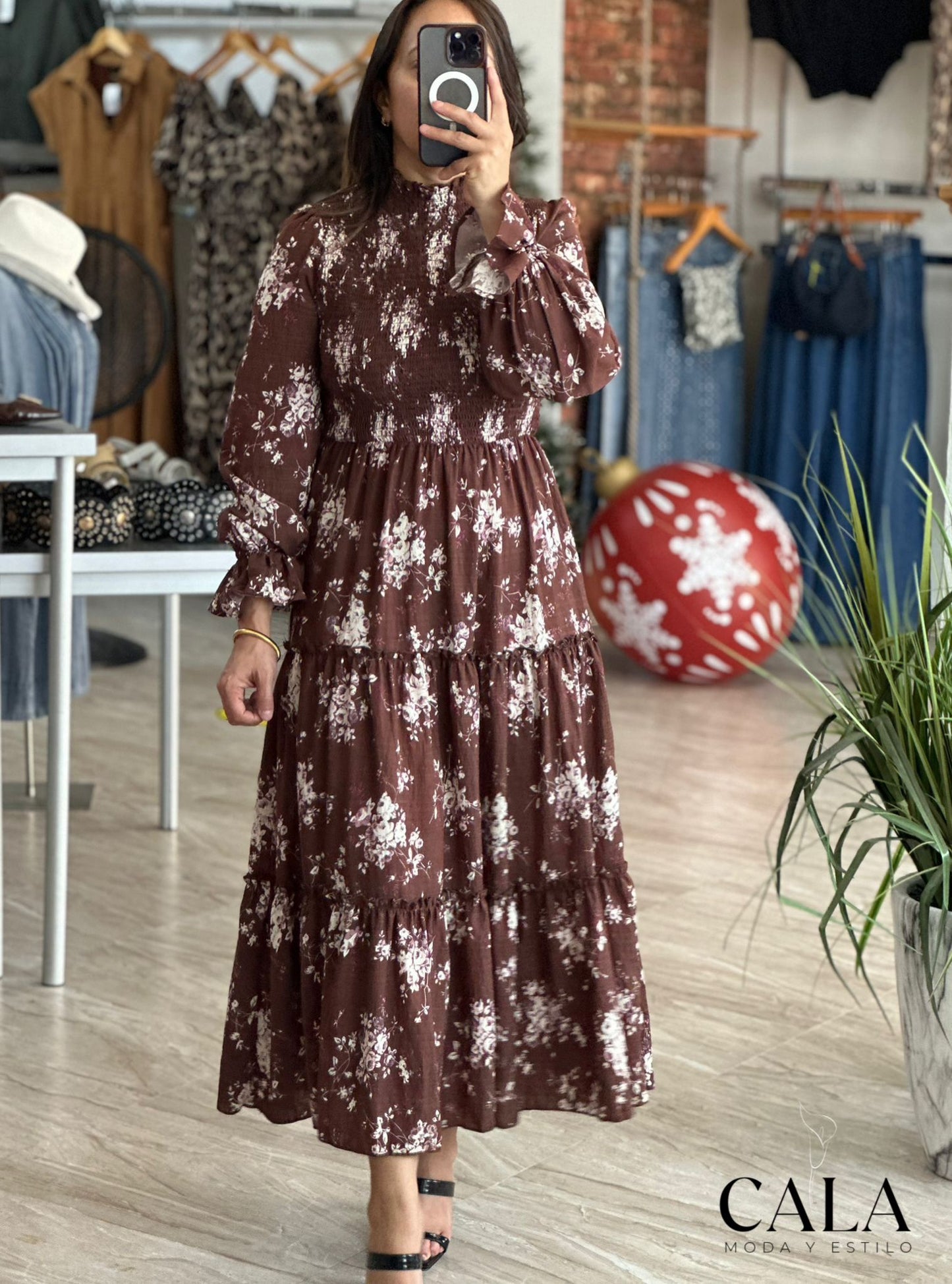 Printed Midi Dress