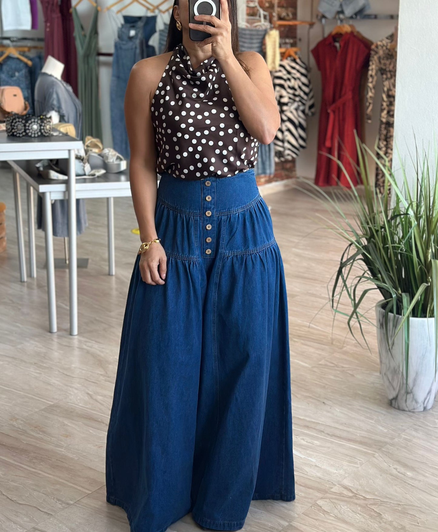 Chocolate Polka Dot Top