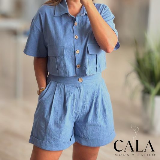 Blue Top and Short Set