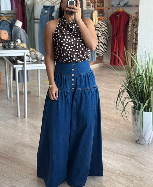 Chocolate Polka Dot Top