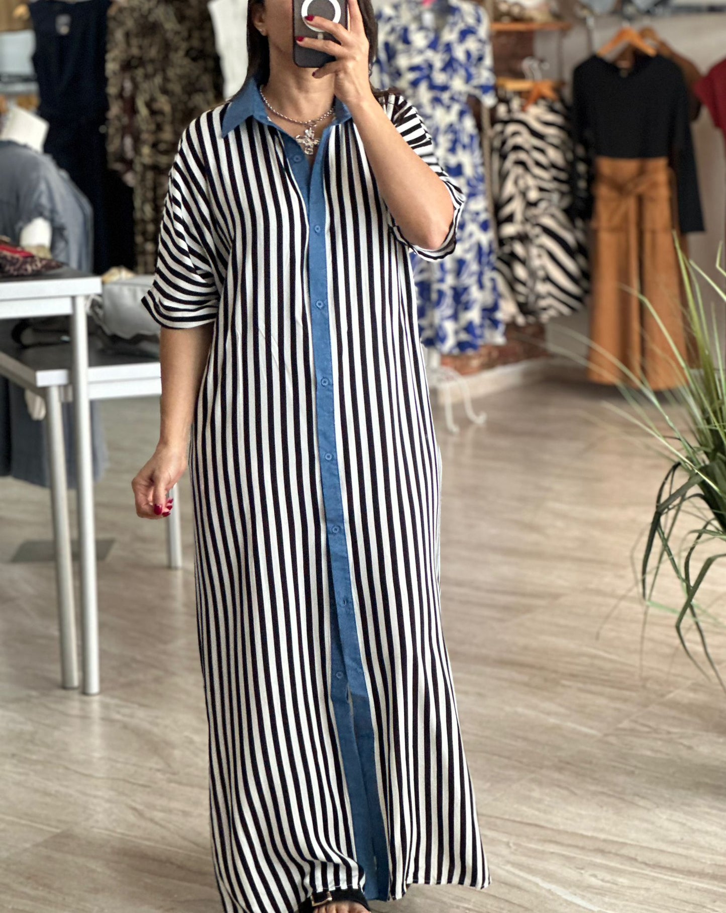 Striped Shirt Dress