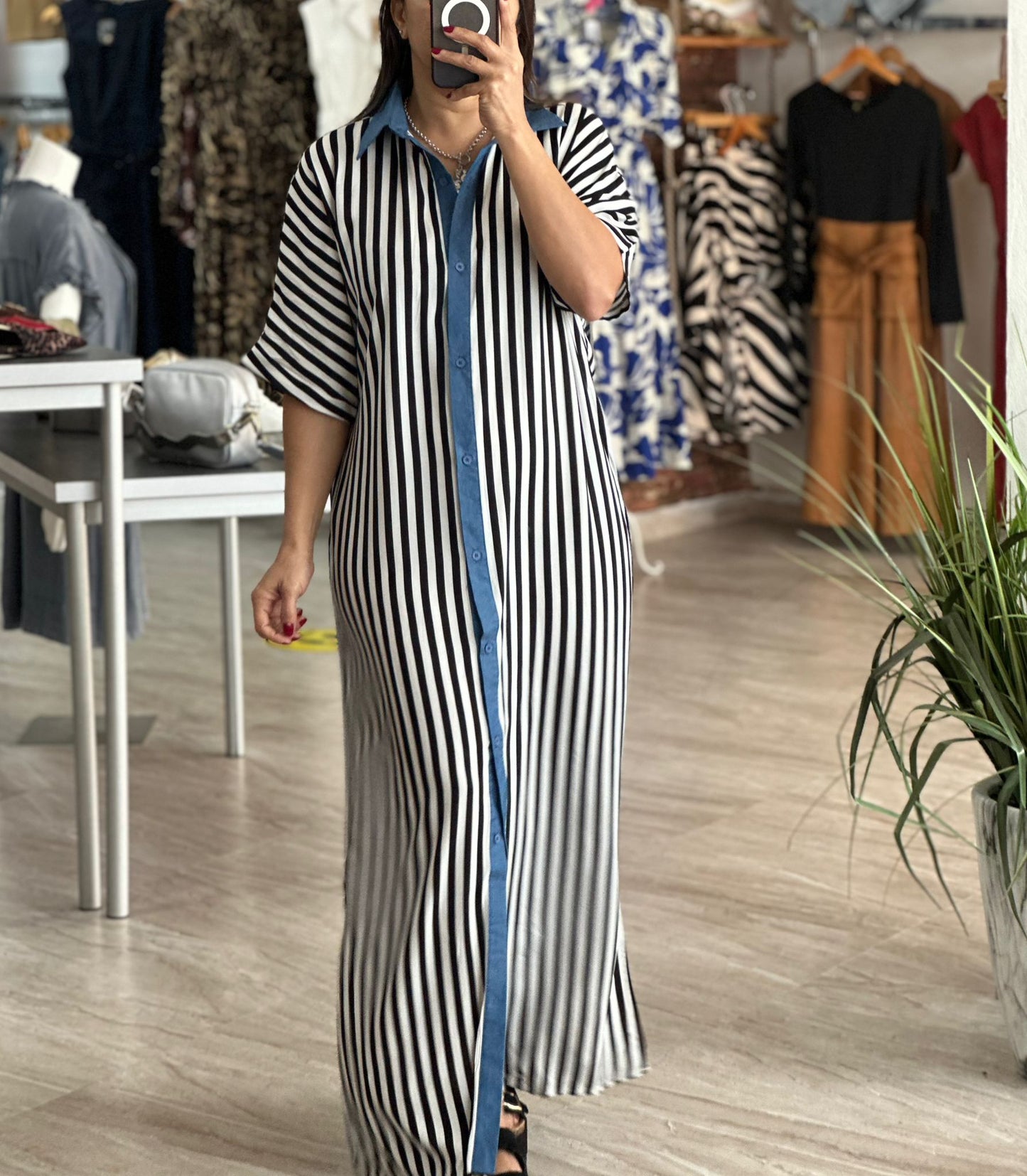 Striped Shirt Dress