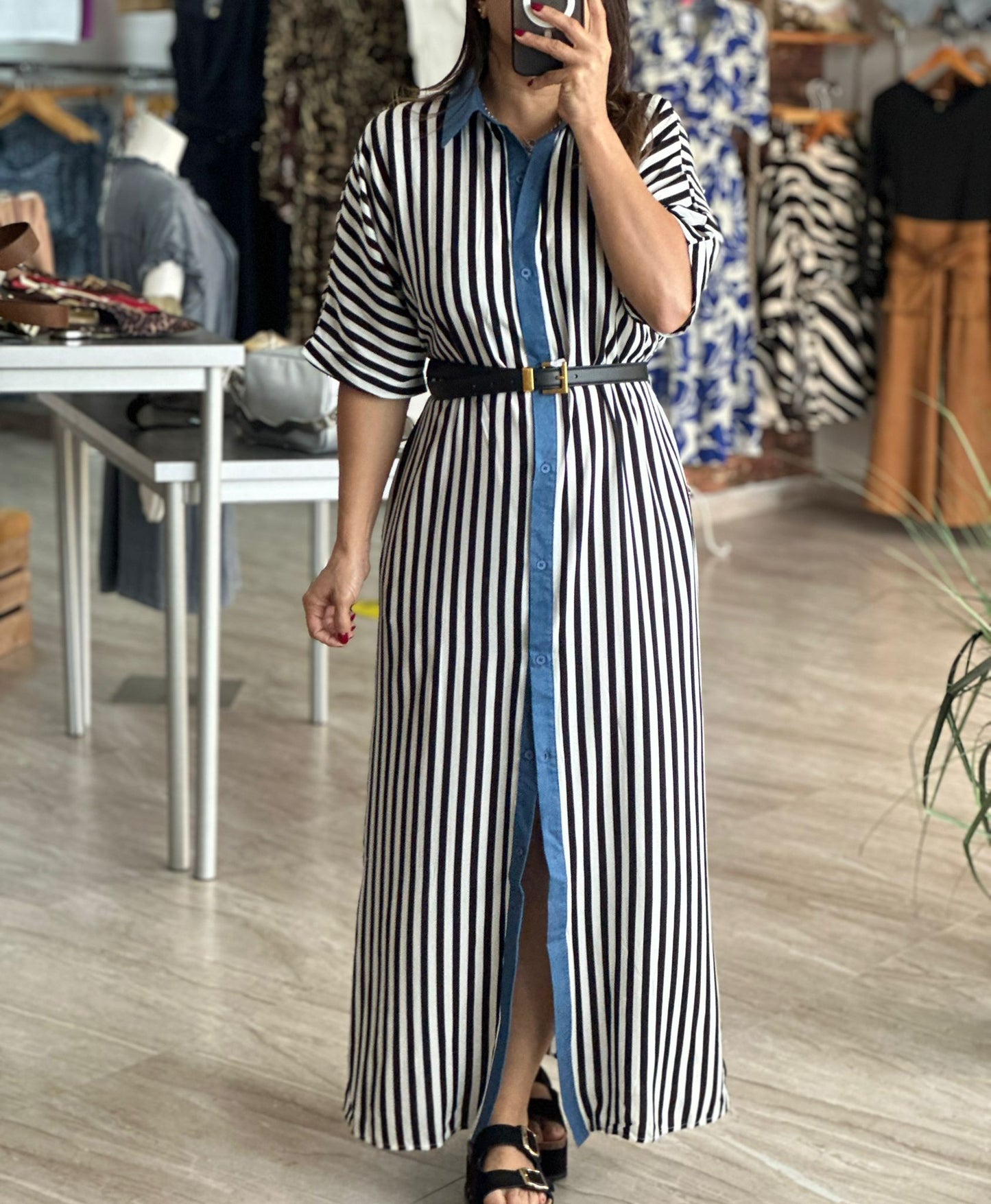 Striped Shirt Dress