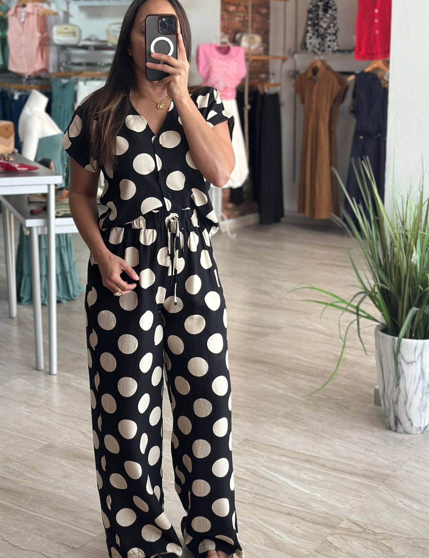 Top and Pant Set Polka Dot